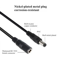 Extension Power Cable for Starlink mini, 10Ft Female to Male DC 10 Ft, Black