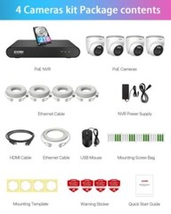ZOSI 8CH 4MP 2.5K Home Security PoE IP Camera System Color Night Vision 2TB