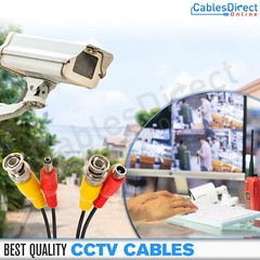 10ft CCTV Cable Security Camera Siamese Wire BNC DC Power Video White Black
