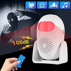 Indoor Motion Sensor Alarm with Remote Control, 110dB, 4 Volume Levels, Security