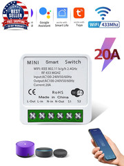 20A Tuya Wifi Smart Switch 16A RF 433Mhz Wireless Relay Receiver Mini round Pane