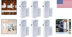 Door Window Alarm 90DB Wireless Sensor Burglar Alarm 6 Pack White