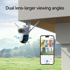 4PCS Wireless Security Camera System Dual Lens WiFi Smart Outdoor Night View 4MP