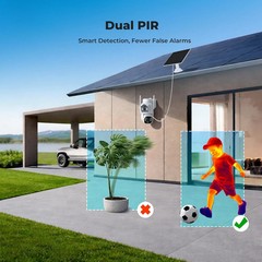 Solar Security Cameras Wireless Outdoor 360° View Battery Powered Camera PIR