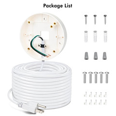 30Ft/9M Power Cable with Adapter and Plug-In Mount Compatible with Blink