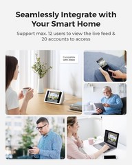 Reolink Battery Video Doorbell 2K Black Wireless Smart Security 150° x 150° View