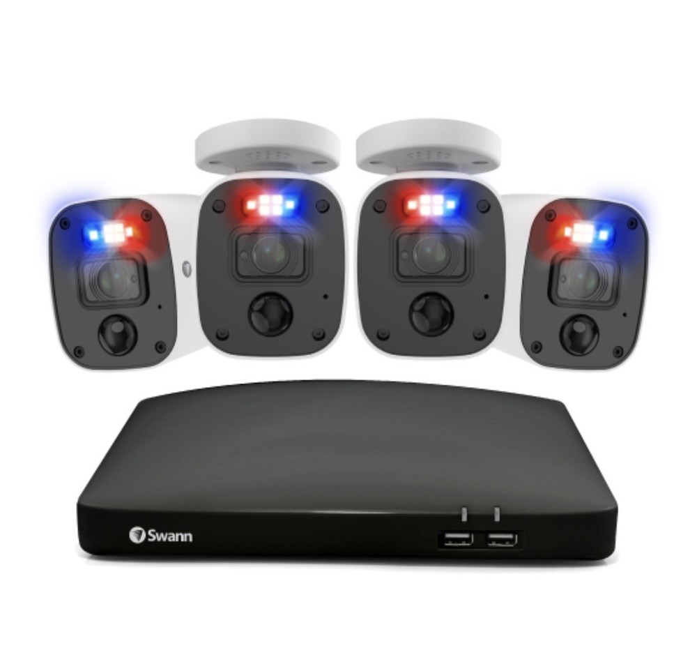 New Swann DVR8-5680 4K / 2TB / 4X Bullet Enforcer Analog CCTV Cameras