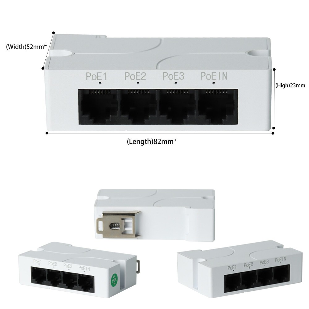 1 to 3 Port POE Extender Network Switch Repeater IEEE802.3af/at PoE Switch