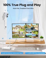 Dual Lens Wireless Security Camera System 5GHz WiFi 10CH NVR AI Human Detection