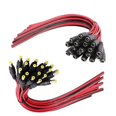 Lot 18AWG DC Power Pigtail Cable Plug 12V 5A Male & Female Pack 2.1mm x 5.5mm