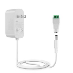 24W 12V 2A Power Supply Adapter 6FT Cord 5.5×2.1mm DC Plug Transformer White