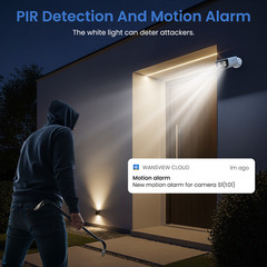 Wansview Wireless Security Camera Outdoor 2K Solar Powered WiFi Human Detection