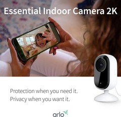 Arlo VMC3060-100NAR Essential 2ndGen 2K Indoor Single Cam-Certified Refurbished