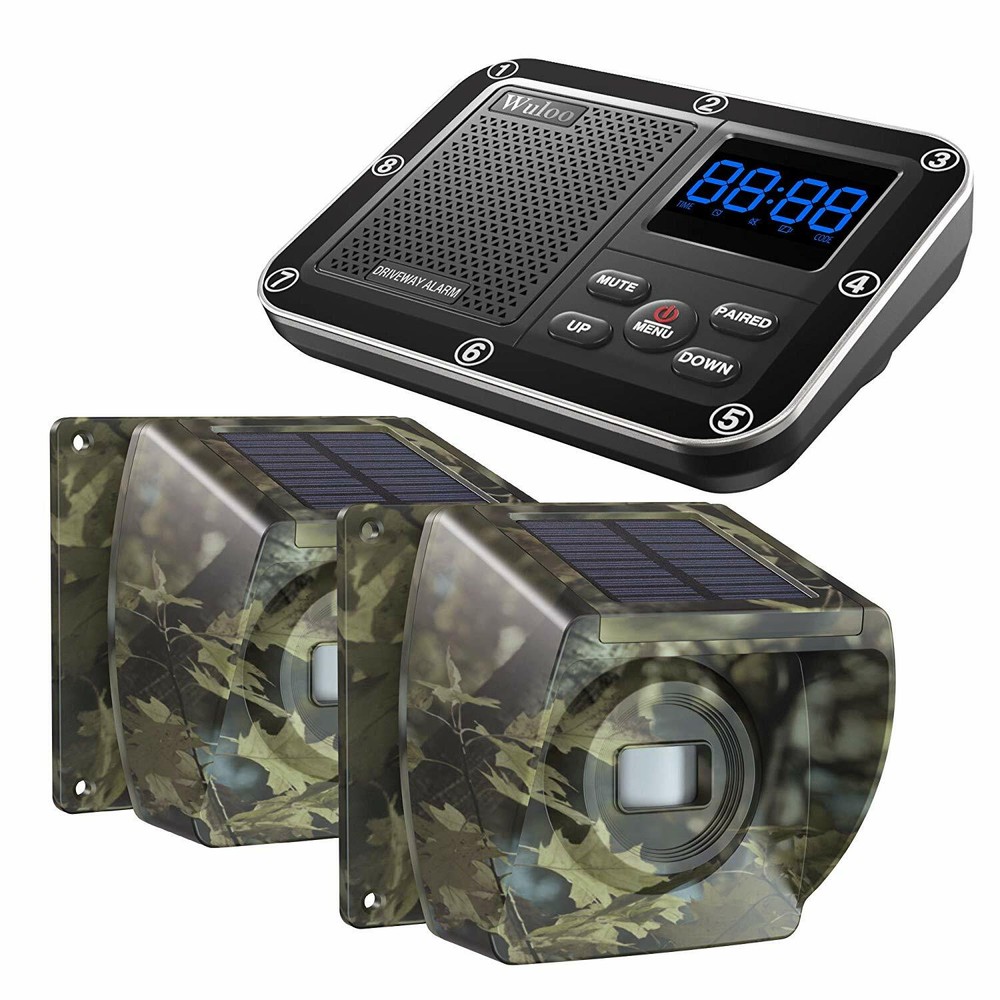 Wuloo Driveway Alarms Wireless 1/3 Mile Long Range Outdoor Motion Sensor Alerts