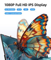 Ingnok Portable Monitor Ultra Slim 15.6 Inch Fhd Ips Laptop Screen Extender