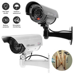 Surveillance Security Flashing LED Light CCTV Dummy Camera Fake Monitor IP54