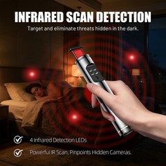 Mini RF Detector 4 Sensitivity Levels 20H Battery Type-C Rechargeable for Travel