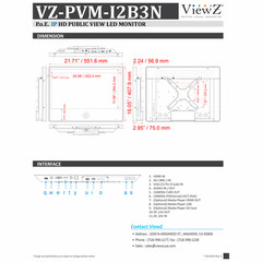 ViewZ VZ-PVM-I2B3N 23″ 1920×1080 IP PVM Based CCTV Monitor w 2MP Camera Black