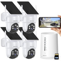 ARCCTV 4MP Solar Battery Security Camera System Wireless Outdoor PTZ Audio WiFi