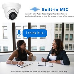 Vikylin 8MP 4K PoE CCTV IP Camera Human/Vehicle Detection IR Light Outdoor wired