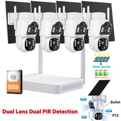 Solar Battery Powered Wireless WiFi Outdoor Pan/Tilt Home Security Camera System