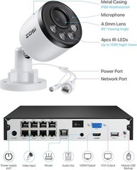 ZOSI 8CH 4K NVR 8MP PoE Security Camera System AI Detection Two-Way Audio 2TB