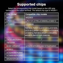 Tuya App Control SPI LED Strip Controller Mic WiFi UART UART to WiFi Control