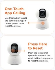 SensForge 2.5K 360° Pan-Tilt Wi-Fi Security Camera, AI Detection, 64GB SD