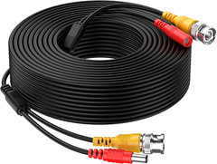 65 Feet All-In-One BNC Video Extension Cable with Power DC Connector for Securit