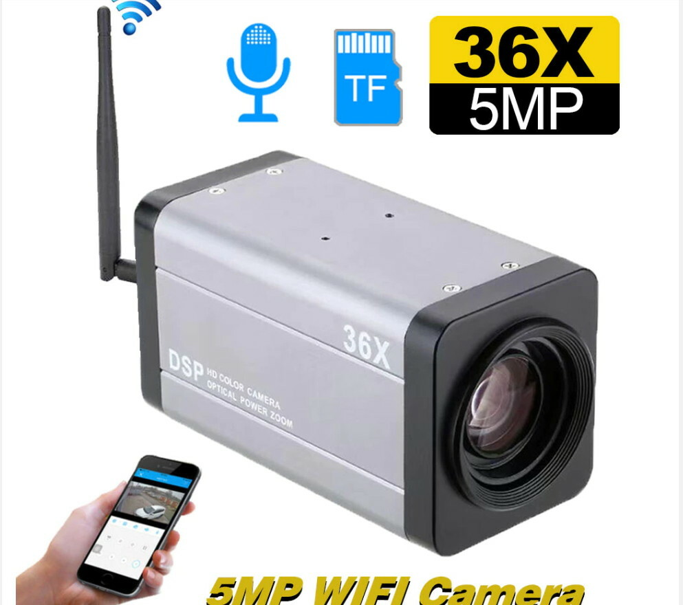 5MP Wifi HD IP Camera 36X Optical Zoom Auto Focus Wireless