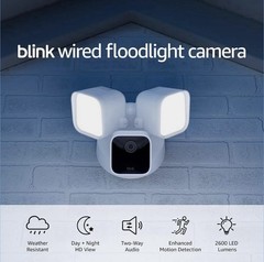 Blink Wired Floodlight Camera White or Black HD Outdoor, Alexa, 2-Way Audio