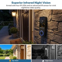 Wireless Video Doorbell Camera,1080P FHD, Motion Detection, Two-Way Audio, Ni…
