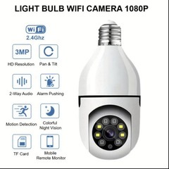 3MP Wireless Bluetooth Dual-Band WiFi PTZ Bulb Camera Cloud/TF Storage Eseecloud