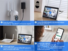 10CH WiFi Wireless Security Night Vision Camera System with Monitor PT 10X Zoom