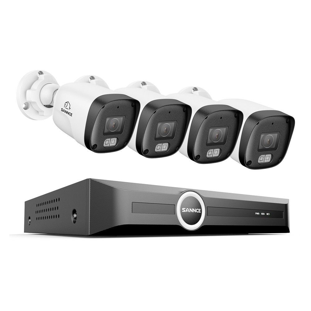 SANNCE 8CH 6MP NVR 3MP POE Security Camera System Audio Recording Outdoor IP67