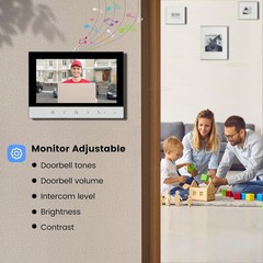 Amocam 1080P Video Intercom System, Wired VideoDoorbell HD Camera w/7″ Monitor