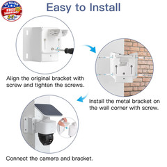 Wall Mount Bracket for Eufy Security SoloCam S340/E30/E42, Rust-Proof Metal Corn