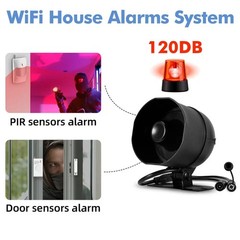 110dB Loud Siren WiFi Smart Security Alarm Set Remote App Control House Burglar