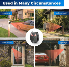 Solar Wireless Driveway Alarm, Outdoor Motion Sensor Detector Alarms Driveway Al