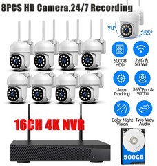Wireless Security Camera System,16CH 4K NVR PTZ WiFi Cameras for Home Security
