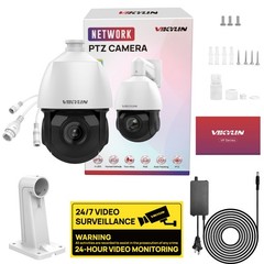 Vikylin 4K 8MP 25X Zoom PoE Security Camera PTZ Auto Tracking Outdoor 2Way Audio