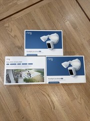 Brand New Ring Floodlight Cam Wired Pro with 3D motion Detection Black & White