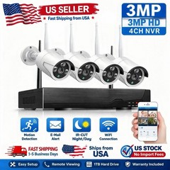 10CH NVR 5MP System, 4×3MP Cameras, 1TB HDD, Night Vision, Motion Detection, App
