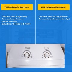 Wall Mounted PIR Motion Sensor Dusk To Dawn For LED Light (White)