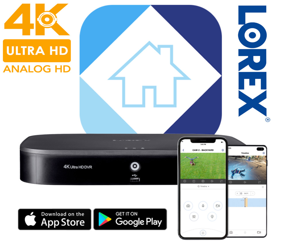 Lorex D841A81B 8 Channel 4K Ultra HD 1TB Security System DVR Smart Digital