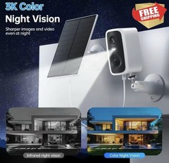 2K Solar Security Cameras Wireless Outdoor Solar Outdoor Camera SD/Cloud Storage