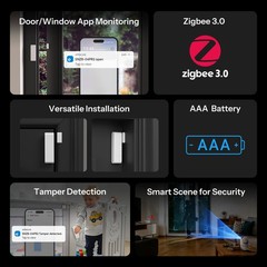 4PCS SONOFF Zigbee Door and Window Sensor, Window Door Contact Alarm App Control
