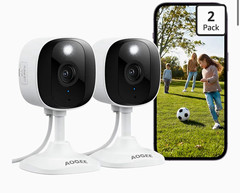 AOQEE C1 2-Pack 2K Wired Wi-Fi Indoor/Outdoor IP65 Color Night, 2-Way