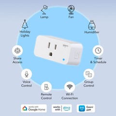 Geeni Smart Plug Mini WiFi Outlet 4-Pack – Alexa & Google Home Compatible