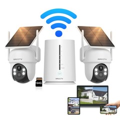 ARCCTV Outdoor Solar Security Camera System 4MP Wireless 5G Wifi 2Cams Kit 4CH
